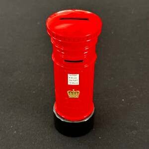 Vintage London Red Post Box Die-Cast Metal Money Box Bank 1998 Zelox